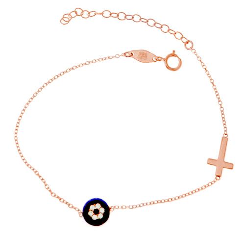 Βραχιόλι από ροζ χρυσό Κ14 με ζιργκόν