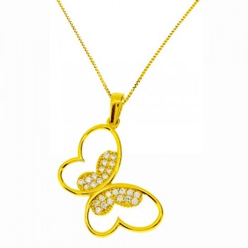 Χρυσό μενταγιόν Κ14 με αλυσίδα