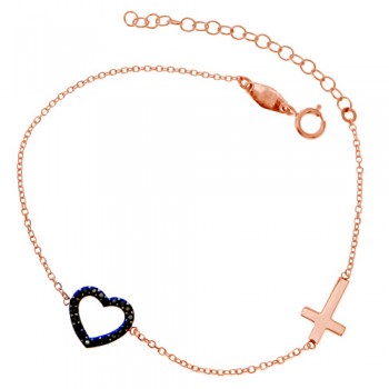 Βραχιόλι από ροζ χρυσό Κ14 με ζιργκόν