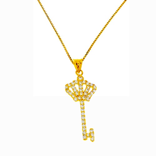 Χρυσό μενταγιόν Κ14 με αλυσίδα