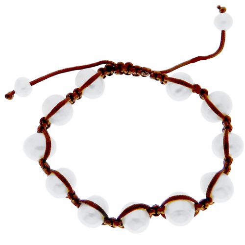 Μακραμέ βραχιόλι με μαργαριτάρια