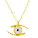 Χρυσό κολιέ μάτι Κ14 με σμάλτο