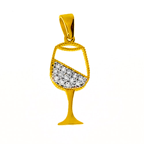 Χρυσό μενταγιόν Κ14 με ζιργκόν