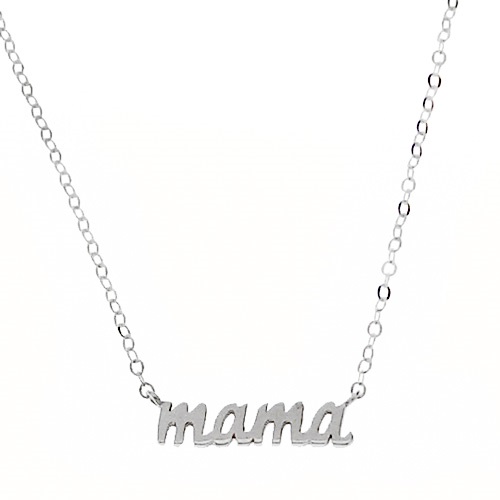 Λευκόχρυσο κολιέ mama Κ14