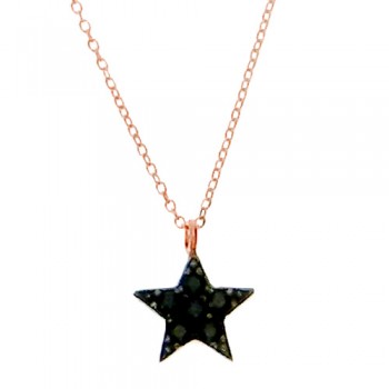 Κολιέ από ροζ χρυσό Κ14 με ζιργκόν