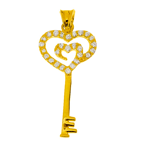 Χρυσό μενταγιόν Κ14 με ζιργκόν