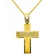 Μασίφ χρυσός βαπτιστικός σταυρός Κ14 με αλυσίδα