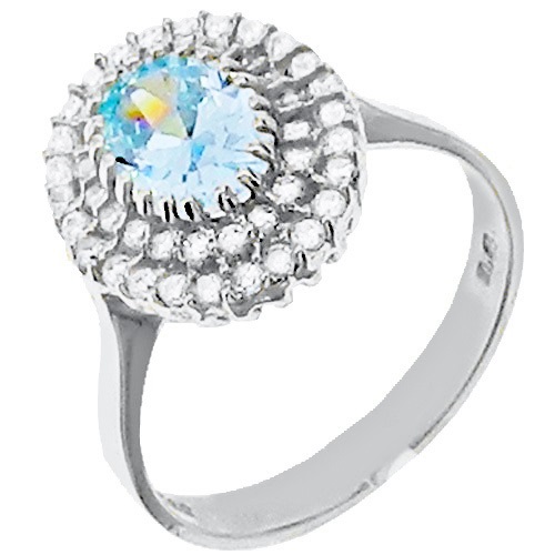 Λευκόχρυσο δαχτυλίδι Κ14 με ζιργκόν