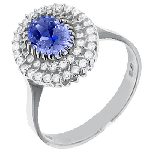 Λευκόχρυσο δαχτυλίδι Κ14 με ζιργκόν