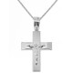 Λευκόχρυσος βαπτιστικός σταυρός Κ14 με αλυσίδα