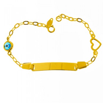 Χρυσό παιδικό βραχιόλι ταυτότητα Κ9