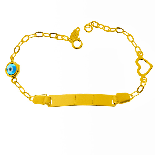 Χρυσό παιδικό βραχιόλι ταυτότητα Κ9