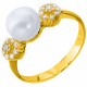 Χρυσό δαχτυλίδι Κ14 με μαργαριτάρι και ζιργκόν