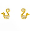 Χρυσά σκουλαρίκια Κ14 με ζιργκόν
