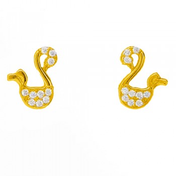 Χρυσά σκουλαρίκια Κ14 με ζιργκόν