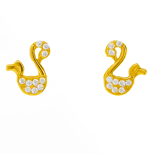 Χρυσά σκουλαρίκια Κ14 με ζιργκόν