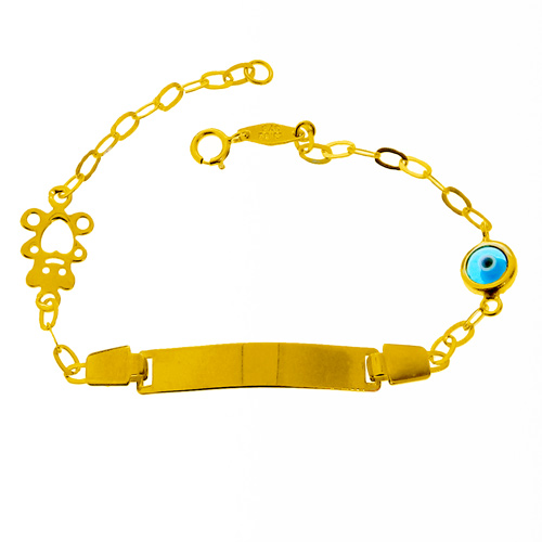 Χρυσό παιδικό βραχιόλι ταυτότητα Κ9