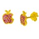 Χρυσά σκουλαρίκια Κ14 με ζιργκόν