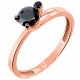 Μονόπετρο δαχτυλίδι από ροζ χρυσό Κ9 με ζιργκόν