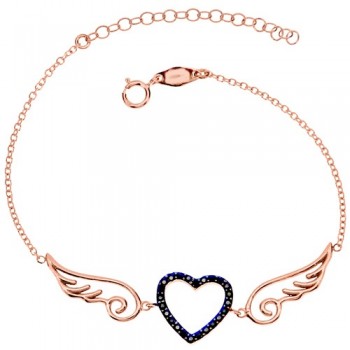 Βραχιόλι από ροζ χρυσό Κ9 με ζιργκόν