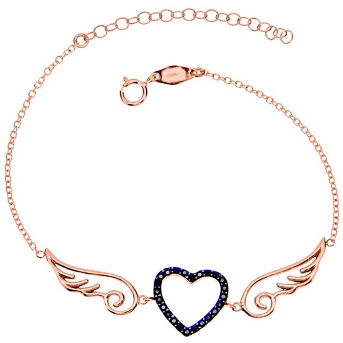 Βραχιόλι από ροζ χρυσό Κ9 με ζιργκόν