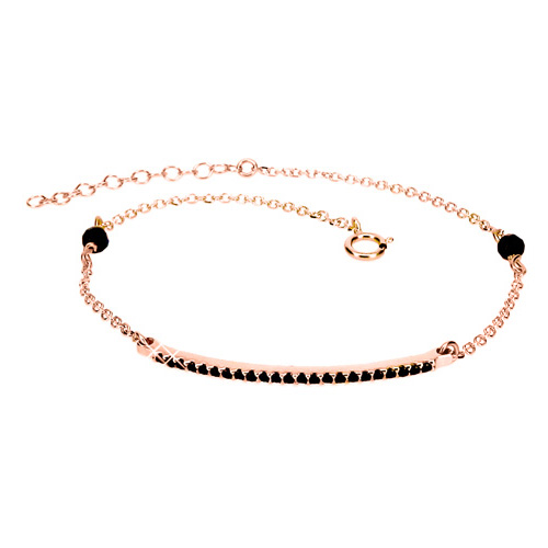 Βραχιόλι από ροζ χρυσό Κ9 με ζιργκόν