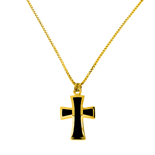 Χρυσό κολιέ Κ14 με σμάλτο