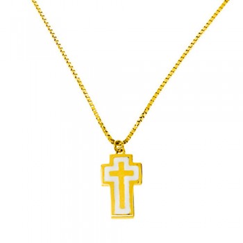 Χρυσό κολιέ Κ14 με σμάλτο