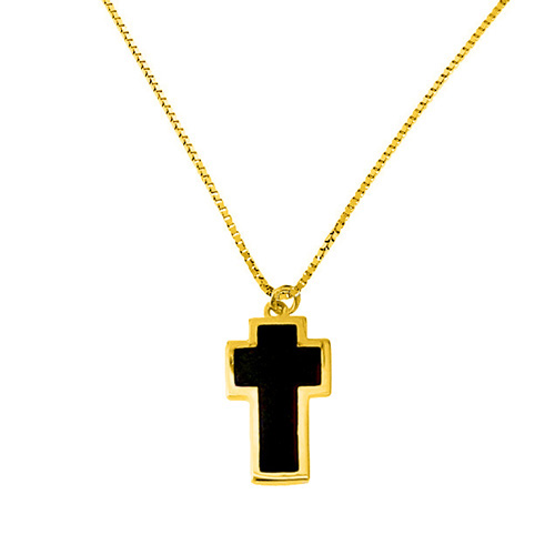 Χρυσό κολιέ Κ14 με σμάλτο