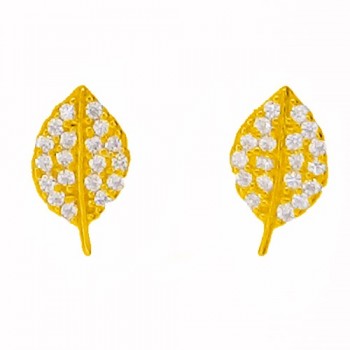 Χρυσά σκουλαρίκια Κ14 με ζιργκόν