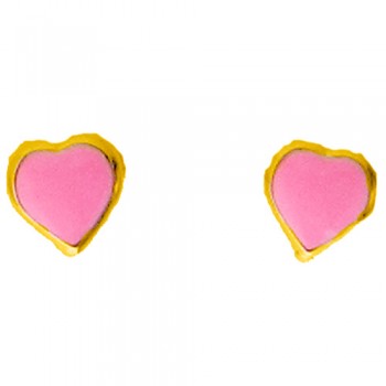 Παιδικά χρυσά σκουλαρίκια Κ14 με σμάλτο