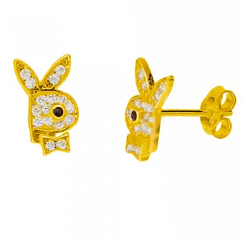 Χρυσά σκουλαρίκια Κ14 με ζιργκόν