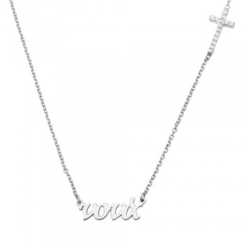 Λευκόχρυσο κολιέ νονά Κ9