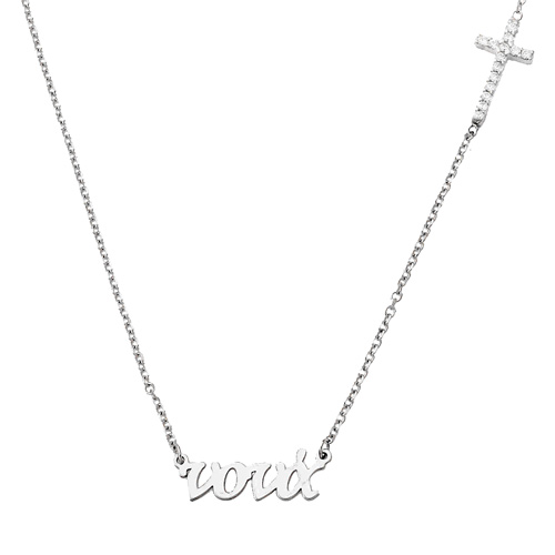 Λευκόχρυσο κολιέ νονά Κ9