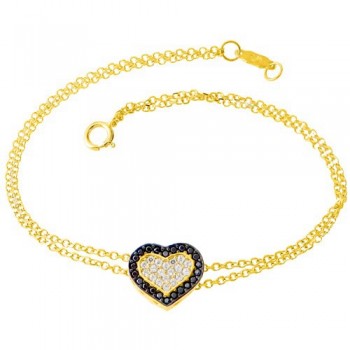 Χρυσό βραχιόλι Κ14 με ζιργκόν