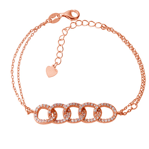 Ασημένιο βραχιόλι 925 σε ροζ χρώμα
