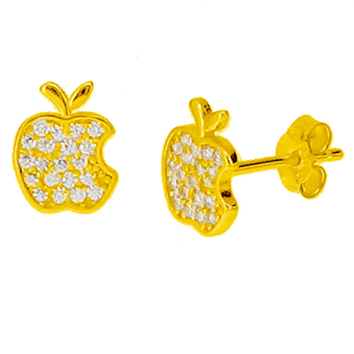 Χρυσά σκουλαρίκια Κ14 με ζιργκόν