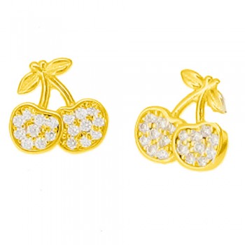 Χρυσά σκουλαρίκια Κ14 με ζιργκόν