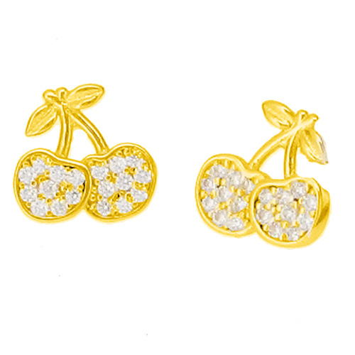 Χρυσά σκουλαρίκια Κ14 με ζιργκόν