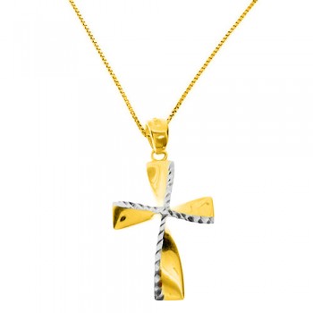 Χρυσός σταυρός fashion Κ14 με αλυσίδα