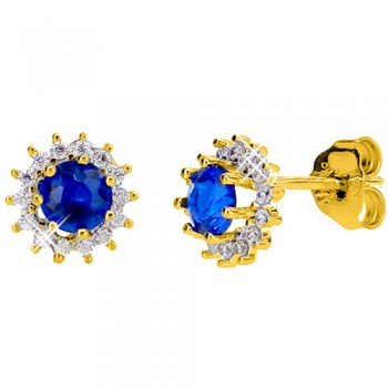 Χρυσά σκουλαρίκια Κ14 με ζιργκόν