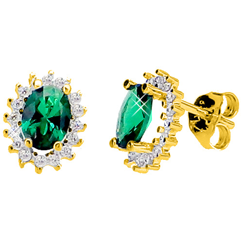 Χρυσά σκουλαρίκια Κ14 με ζιργκόν