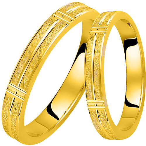 Σετ βέρες από κίτρινο χρυσό 9 καρατίων