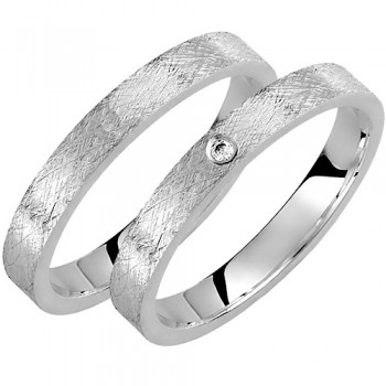 Σετ βέρες από λευκό χρυσό 9 καρατίων