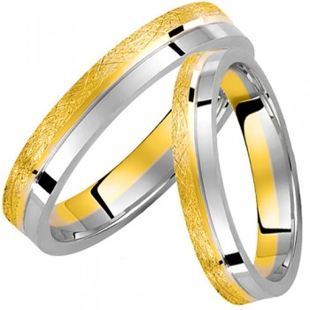  Σετ βέρες από κίτρινο και λευκό χρυσό 9  καρατίων