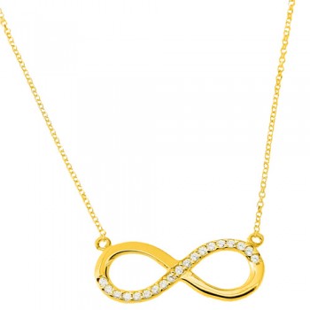 Χρυσό κολιέ άπειρο Κ14 με ζιργκόν