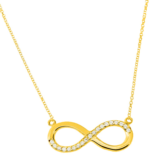 Χρυσό κολιέ άπειρο Κ14 με ζιργκόν