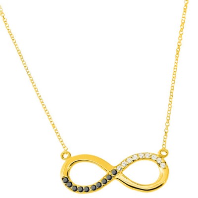 Χρυσό κολιέ άπειρο Κ14 με ζιργκόν