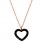 Κολιέ καρδιά από ροζ χρυσό Κ14 με ζιργκόν