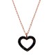Κολιέ καρδιά από ροζ χρυσό Κ14 με ζιργκόν